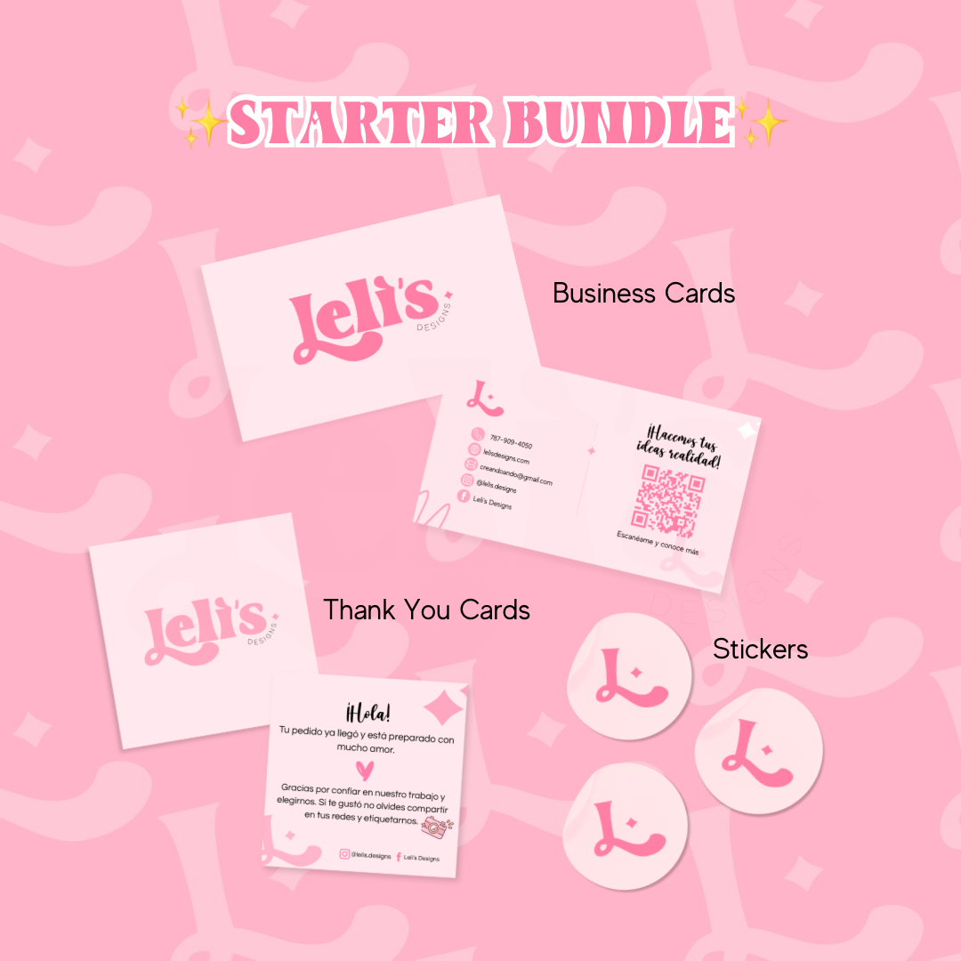 Starter Bundle — Business Cards + Thank You Cards + Stickers ✨